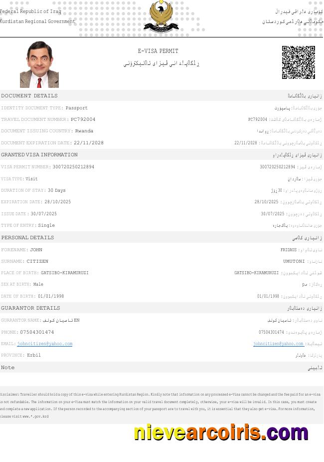 Iraq e-visa